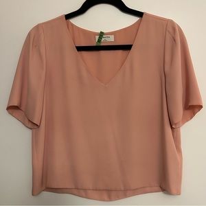 ARITZIA BABATON Randy Cropped Blouse | Blush Pink | Small